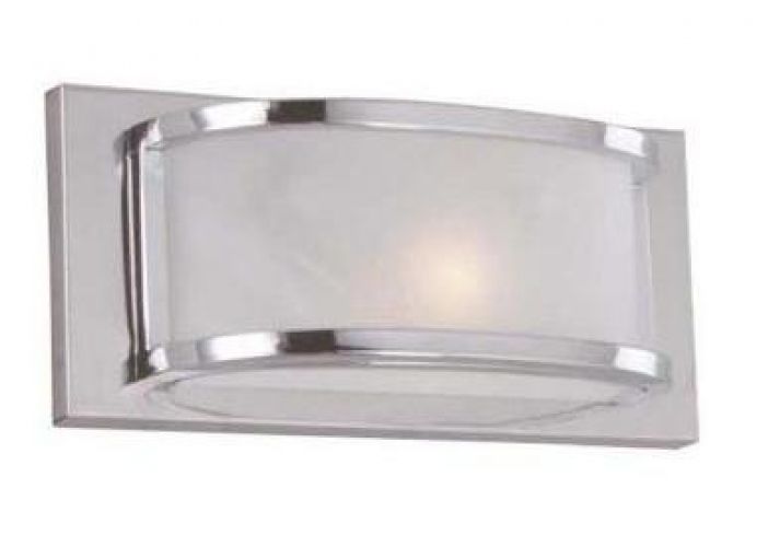 Hampton Bay Sconce Light Bathroom Contemporary Square, Polished Chrome