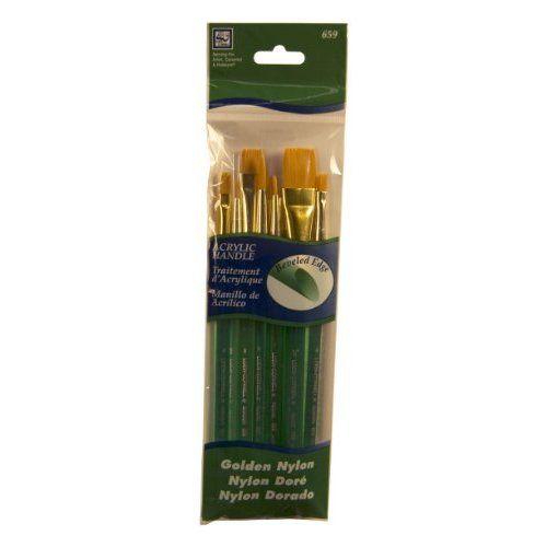 Loew Cornell 659 Brush Set, Acrylic, Golden Nylon