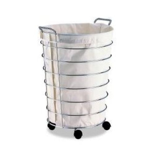 Rolling Chrome Laundry Hamper