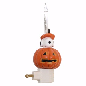 Roman 7" Jack-O-Lantern Pumpkin with Snoopy Bubble Halloween Night Light