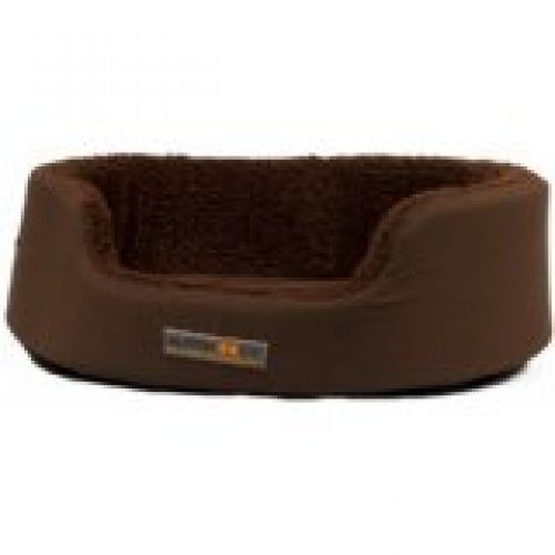 AlphaPooch Dreamer Oval Bolster Dog Bed, Coco Fabric with Coco Fleece, Medium