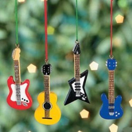 Set of 4 Resin GUITAR ORNAMENTS/BASS/Electric/ACCOUSTIC/Fender