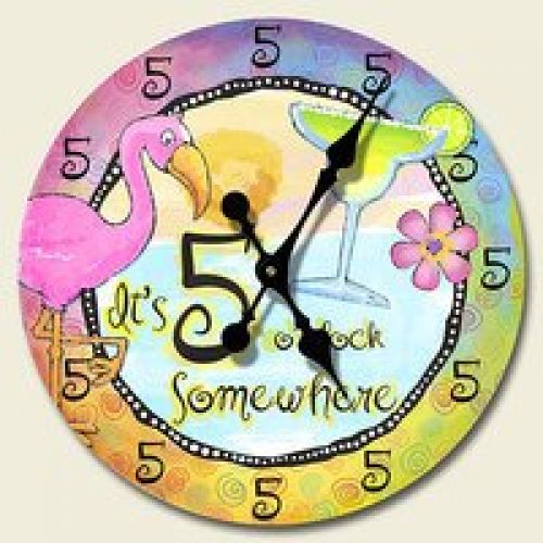 Paradise Found 12" Wood Wall Clock 68-819