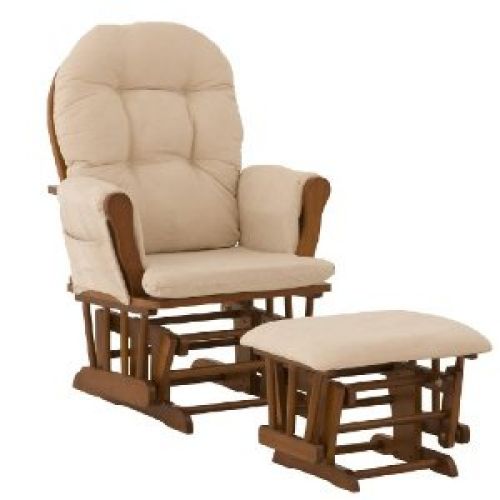 Stork Craft Hoop Glider and Ottoman, Cognac/Beige