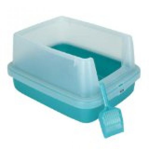 IRIS Cat Litter Pan w/ Litter Guard, Green