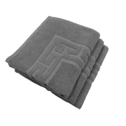 100-Percent Cotton Terry 3-Piece 22 by 32 Bath Mat, Grey