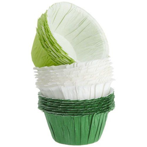 Wilton Assorted Green Ruffled Baking Cups, 24 Count