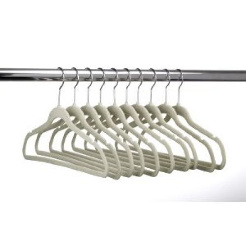 ultra-slim velvet suit hangers set of 10 Beige