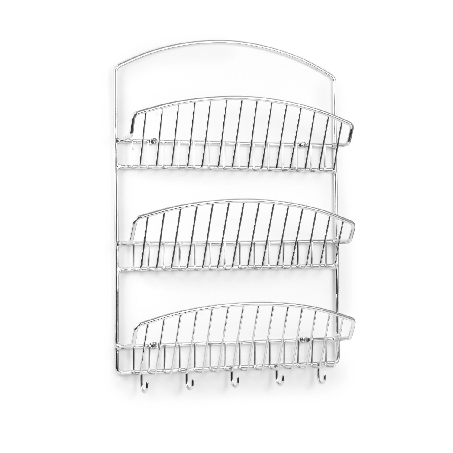 Spectrum 31770 Pantry Works 3-Tier Wall Mount Letter Holder, Chrome