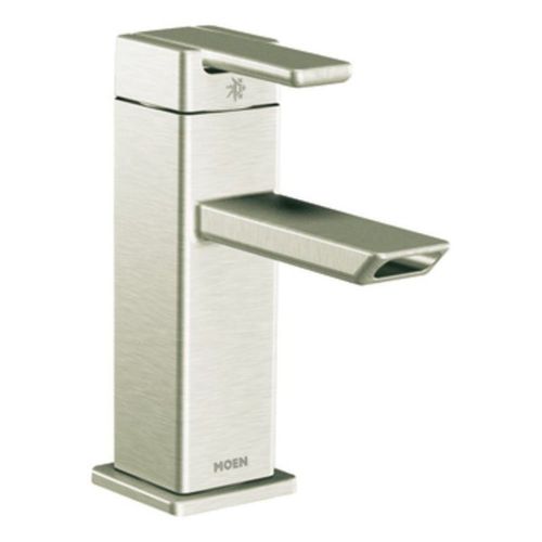 Moen S6700BN 90 Degree One-Handle Low Arc Bathroom Faucet, Brushed Nickel