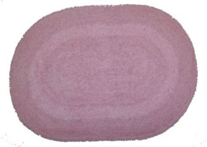 Revere Mills 4-Pack Cotton 17 by 24-Inch Oval Reversible Bath Rugs, Baby Pink