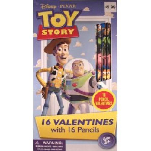 Toy Story 16 Valentines with 16 Toy Story Pencils