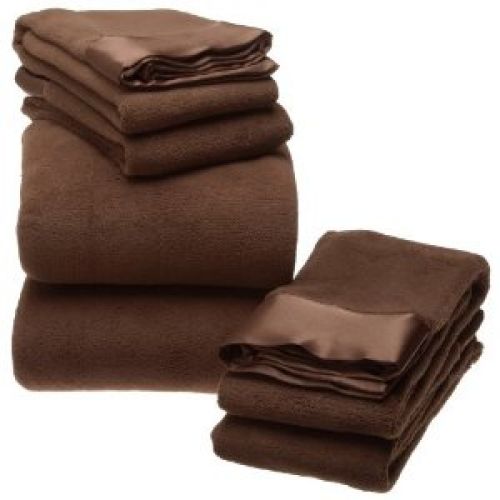 Micro-Fluff Sheet Set with Bonus Pillowcases and Satin Hem, King, Chocolate