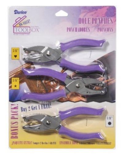 Darice, 1201-15 Value Pack Hole Punches in 3 Shapes
