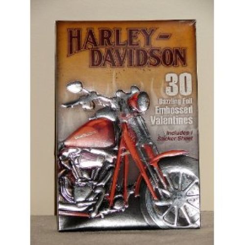 Harley - Davidson Dazzling Foil 30 Embossed Valentines