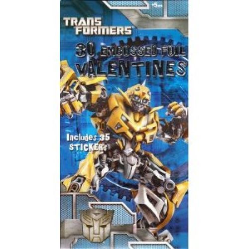 TransFormers Revenge of the Fallen 30 Embossed Foil Valentines includes Sticker Sheet