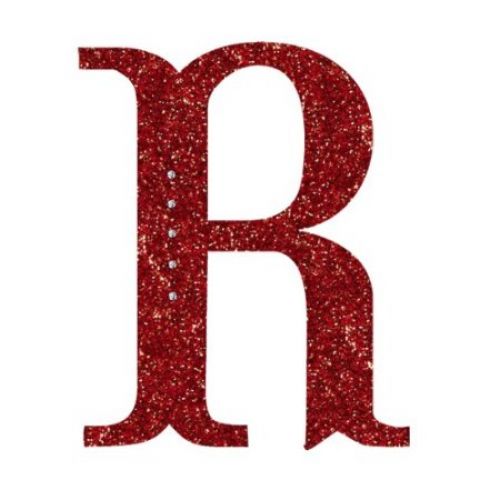 Grasslands Road 6-1/2-Inch Glitter Red Monogram Initial Ornament with Metallic Red Cord Hanger, Letter R