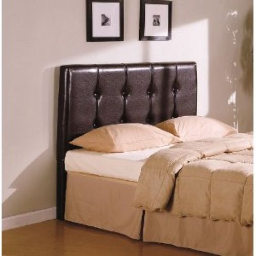 Coaster Button-Tufted Design Leatherette Headboard, Brown, Queen