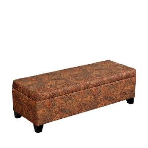 Handy Living OTT410-PGP46 Wall-Hugger Hinged Bench Microfiber Storage Ottoman, Glasgow Paisley