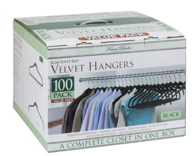 Karen Rhodes 3180 Velvet Hangers, 100 Count