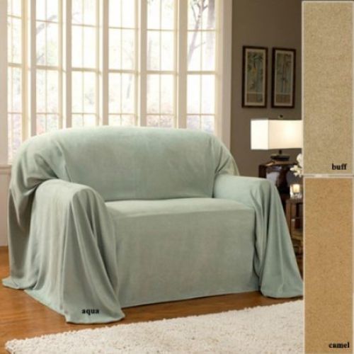 Brady Faux Suede Furniture Throw 70" X 144" Aqua