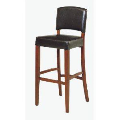 Armen Living Sonora 26-Inch Stationary Black Leather Barstool