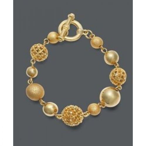 Charter Club Bracelet, Gold Tone Filigree Toggle Bracelet