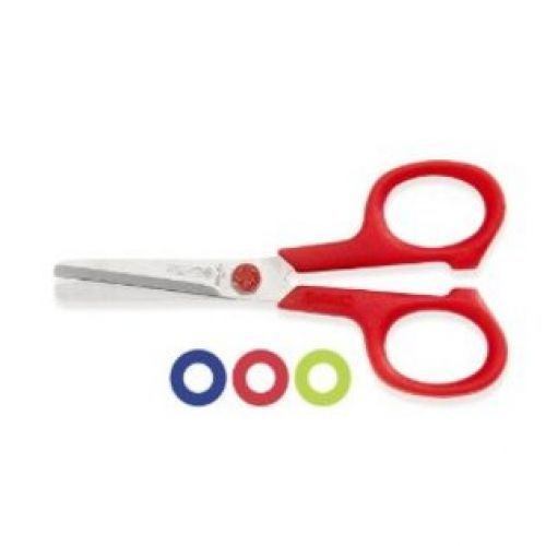 Mundial 669-KM Dot Kids 4-1/4-Inch Blunt-Tip True-Left-Hand School Scissors, Colors May Vary