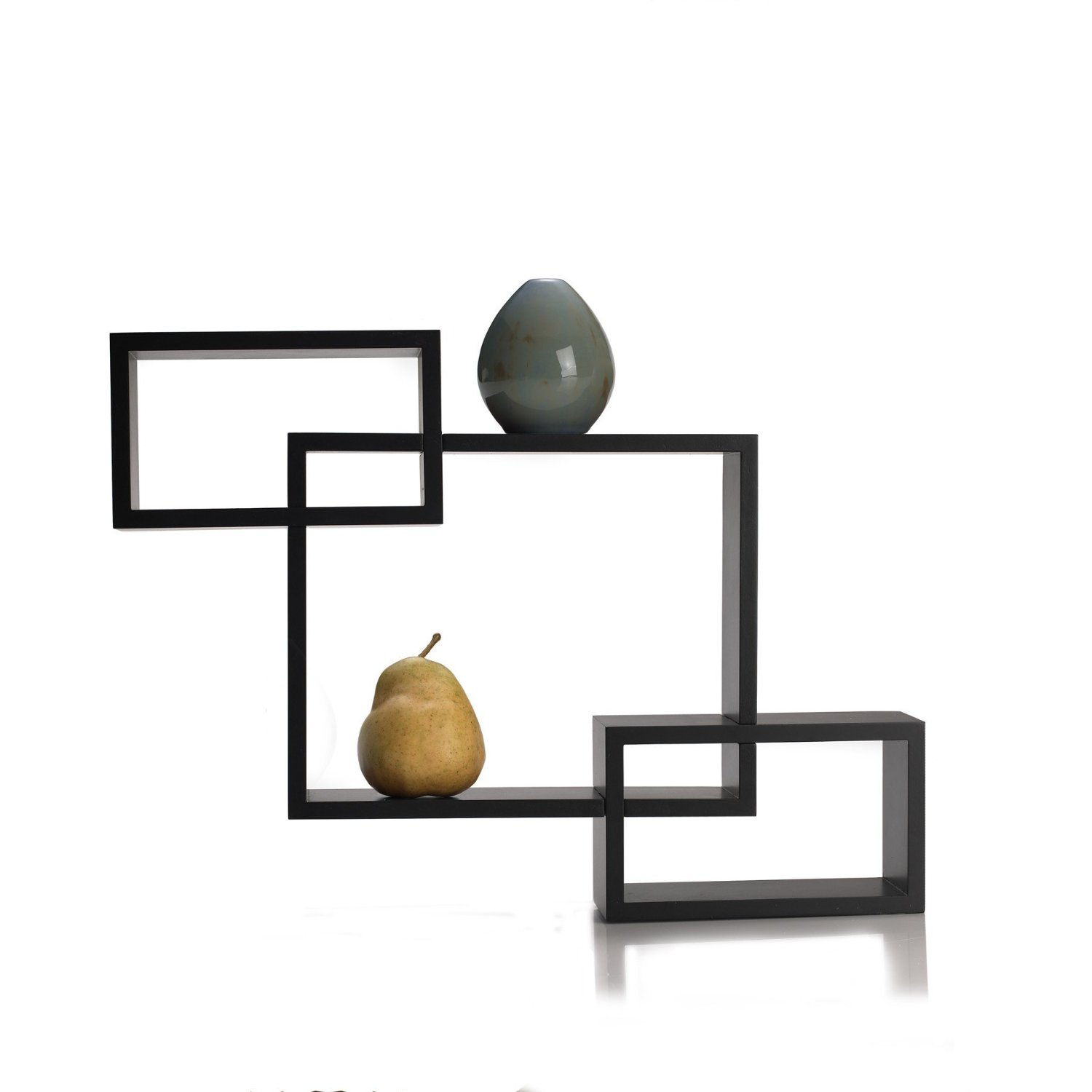 Melannco Espresso Interlocking Shelves, Set of 3