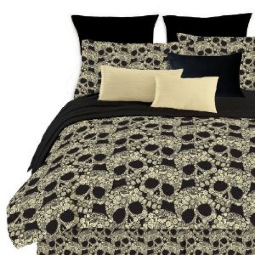 Street Revival Flower Skull Full Comforter Set, Multi