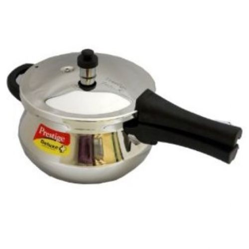 Prestige Deluxe Stainless Steel Mini Handi Pressure Cooker, 3.3-Liter