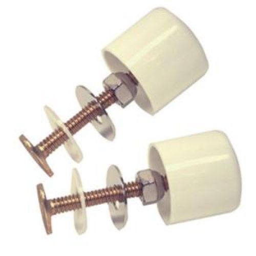 DANCO Plastic Toilet Bolt Caps in White with Bolts (2-Pack)