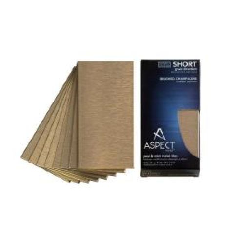 Aspect 3 in. x 6 in. Champagne Short Grain Backsplash Tiles (7-Pack)