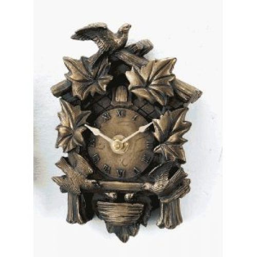 New Haven N91210HCUB 6-1/2 by 4-1/2 by 2-Inch Bronze Bird's Nest Cuckoo Clock