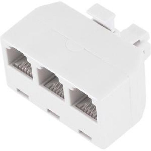 GE White 3-Way Phone Line Splitter