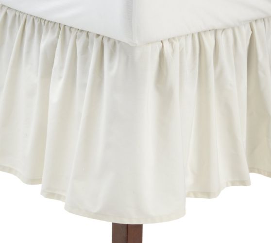 Fresh Ideas Ruffled Poplin Bedskirt King, Ivory