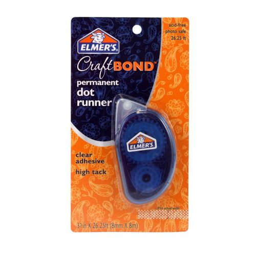 Elmer's E4010 CraftBond Permanent Dot Runner, 26-1/4 Feet, Clear