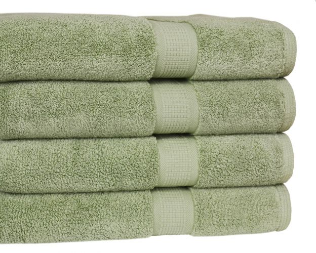 Calcot Growers Collection Cotton 4-Piece Bath Towel Set, Sage