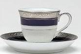 Noritake Crestwood Cobalt Platinum After Dinner Cup and Saucer