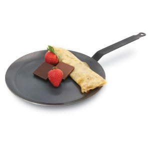 Paderno World Cuisine 10.25 Inch Blue Carbon Steel Crepe Pan