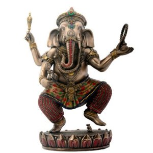 Dancing Ganesha (Ganesh), Hindu Elephant God of Success Statue, 8-1/2 Inches