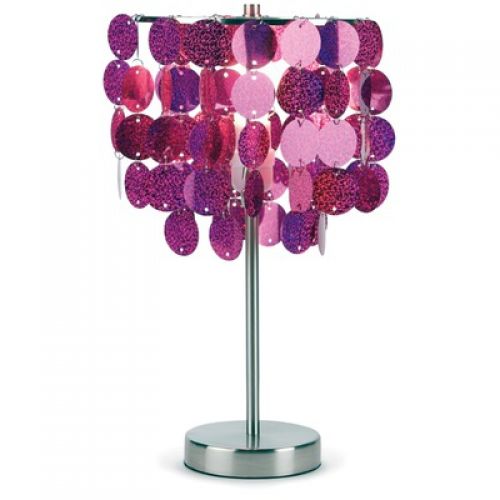 Three Cheers Fuschia Paillette Table Lamp