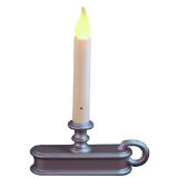 Good Tidings LED Single-Tier Christmas Window Candle with Light Sensor, Pewter Finish