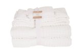 Boxes Textured Terry 6-Piece Towel Set, White