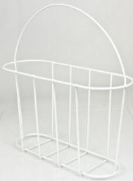 Taymor White Floor Magazine Rack with Handle