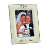 Russ Mr and Mrs Wedding Frame, Beaded Accents, 4 by 6-Inch