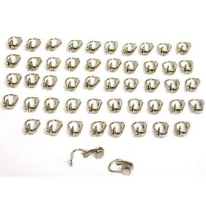 48 White Gold Plated Clip On Earrings Jewelry Findings