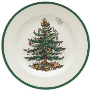 Spode Christmas Tree 10-1/2-Inch Dinner Plates, Set of 4
