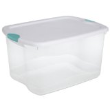 Sterilite 66-Quart See-Through Storage Box with Latching Lid, Set of 3