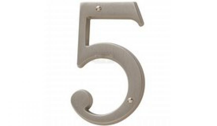 Baldwin Hardware - #5 House Number in Satin Nickel - BAL-94589